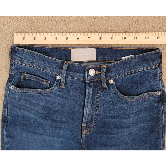 Everlane Women's Blue‎ Mid Rise Dark Wash Skinny Jeans. Size 26 - Picture 5 of 7